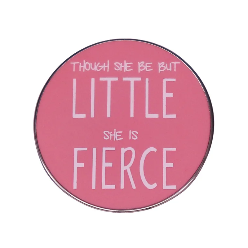 

"She's Small but Fierce." Pink Television Brooches Badge for Bag Lapel Pin Buckle Jewelry Gift For Friends