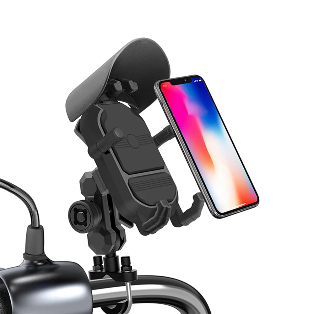 

Motorcycle Phone Holder 360° View Universal Motorcycle Phone Holder for Mobile Phone Stand Shockproof Bracket GPS Clip