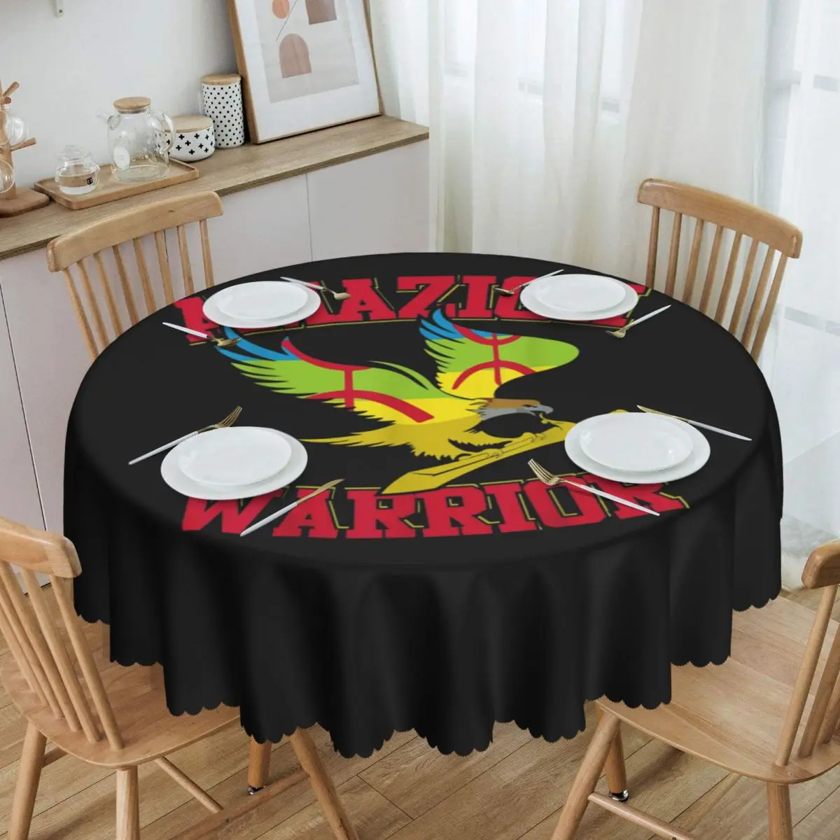 

Oilproof Amazigh Warrior Kabyle Berber Amazigh Flag Gift Table Cover Geometry Carpet Berber Tablecloth for Dining Table Cloth