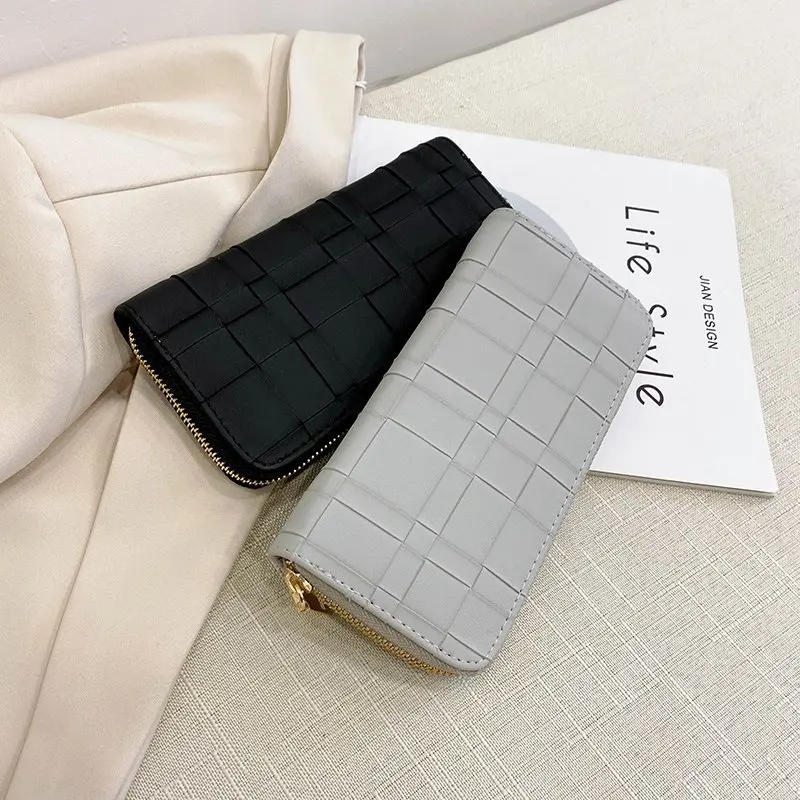 

Ladies' Purse Fashion Embossed Chequered Long Purse Ladies' Leisure Handbag Wallets and Purses