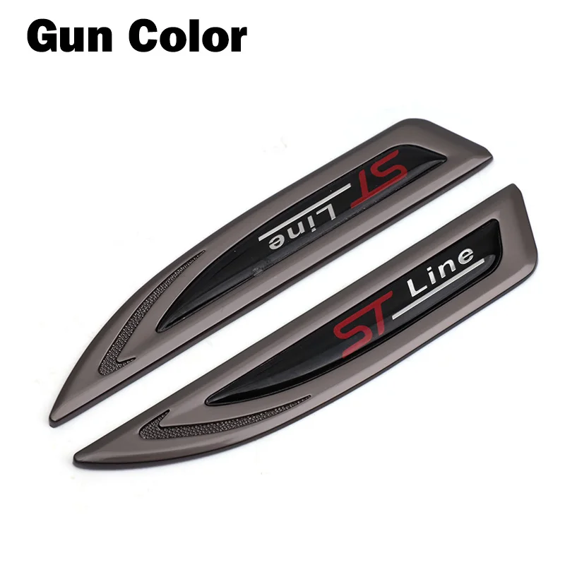 

1 пара металлических логотипов ST Line, боковая наклейка на крыло, эмблема для Ford Focus 2 Focus 3 FIESTA Kuga FUSION ESCAPE EDGE, значок, Стайлинг автомобиля