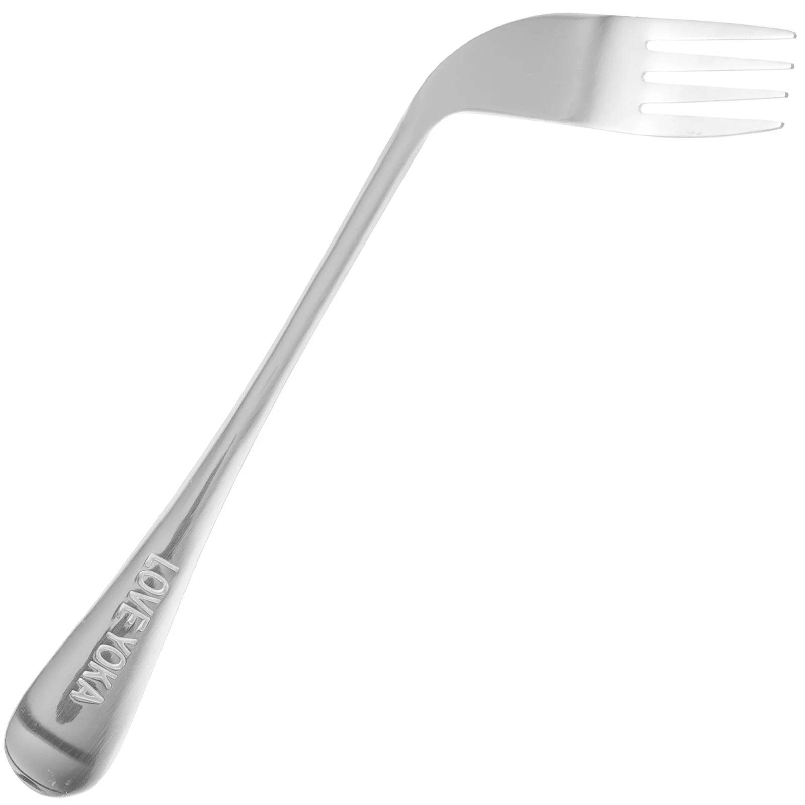 

Fork Utensils Feeding Angled Self Elderly Hand Curved Adaptive Eating Steel Stainless Silverware Forks Aid Disabled Tremor