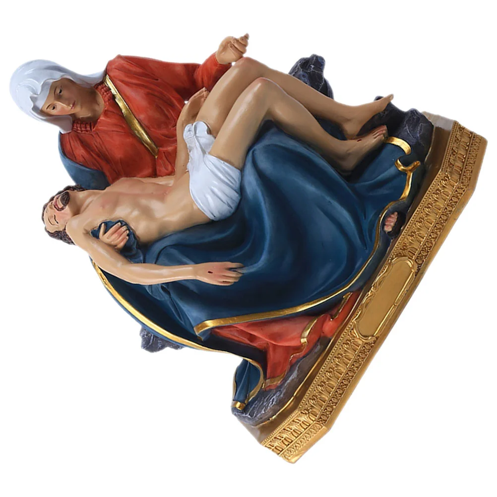 

Ornaments Desktop Decor Classical Jesus Resin Church Adornment Religious Holy Sculpture Delicate Statue