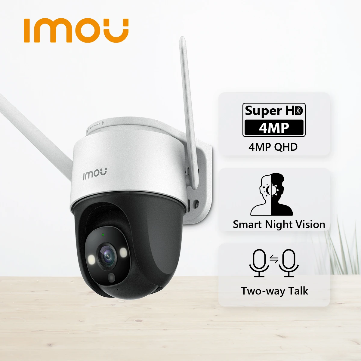 

IMOU Cruiser IPC-S22FP 4MP Wi-Fi Camera PTZ Outdoor IP67 Weatherproof Audio Recording Camera AI Human Detection Camera