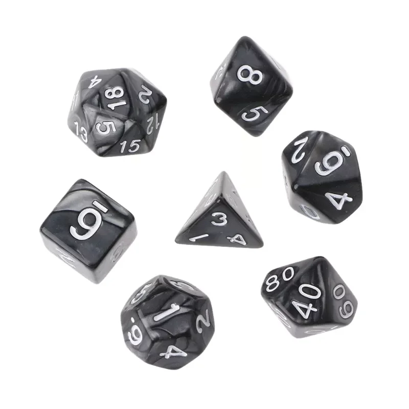 

Полигедральные игральные кости белые цифры для Dragon Pathfinder D20 D12 2xD10 D8 D6 D4