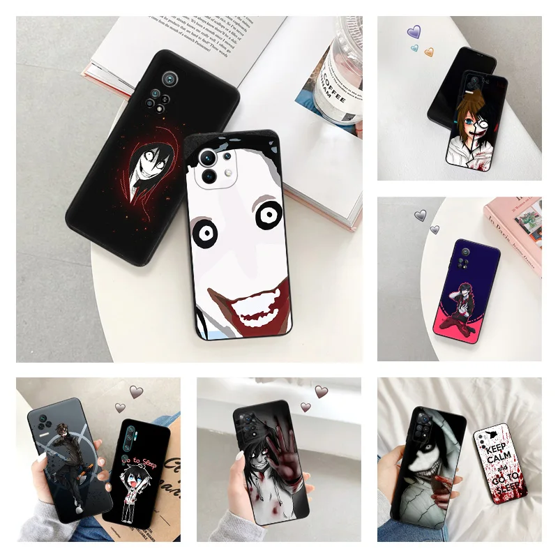 

Anti-Drop Soft Phone Case For Xiaomi Mi 11 Lite CC9e 11i Anime Jeff The Killer Redmi Note 11s 11e 11t 5G 11se K40 Pro Back Cover