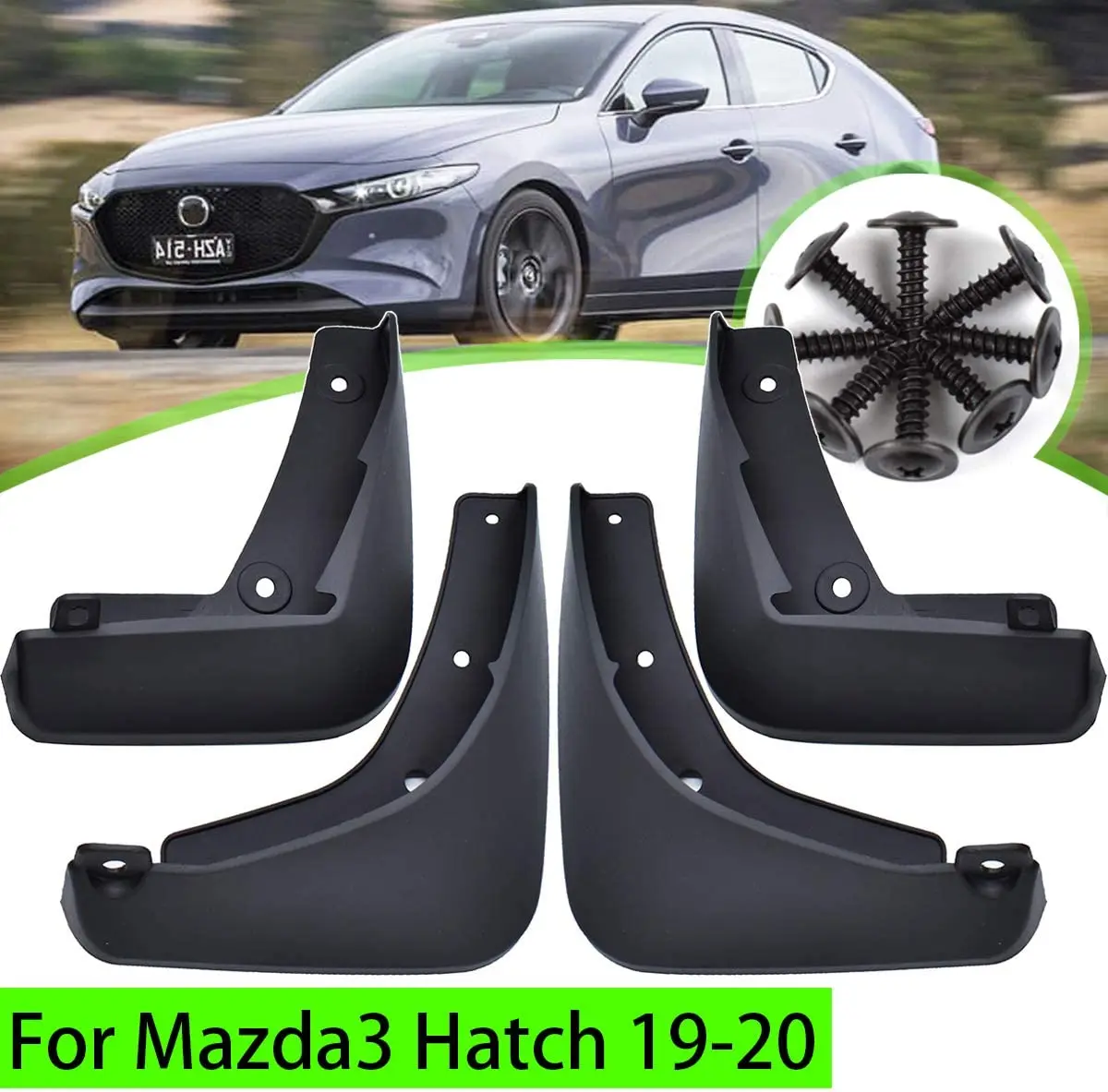 4pcs/Set Mudflaps For Mazda 3 Mazda3 BP 2019- 2022 Hatchback Hatch Mud Flaps Splash Guards Mudguards Mud Flap Front Rear Fender