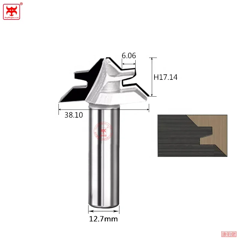 Концевая фреза KANGMINGJIAN PCD алмазная 45-градусная tenon твердосплавная