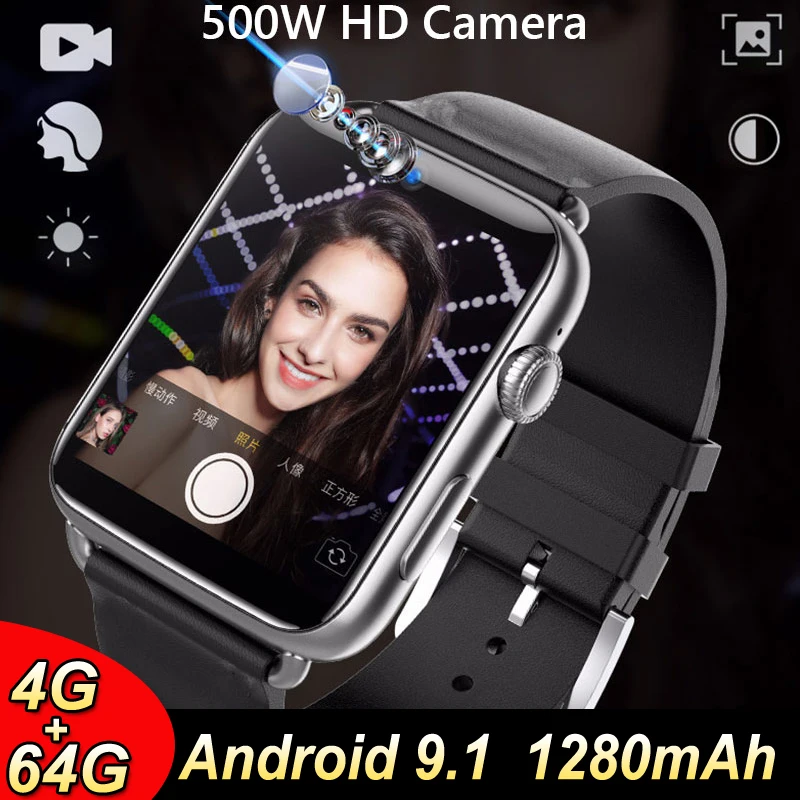 

4G Smart Watch Upgraded DM20 1280mAh 4GB 64GB 1.88 Inch Android 9.1 HD Camera GPS Wi-Fi Sports Fitness Tracker Men Smartwatch