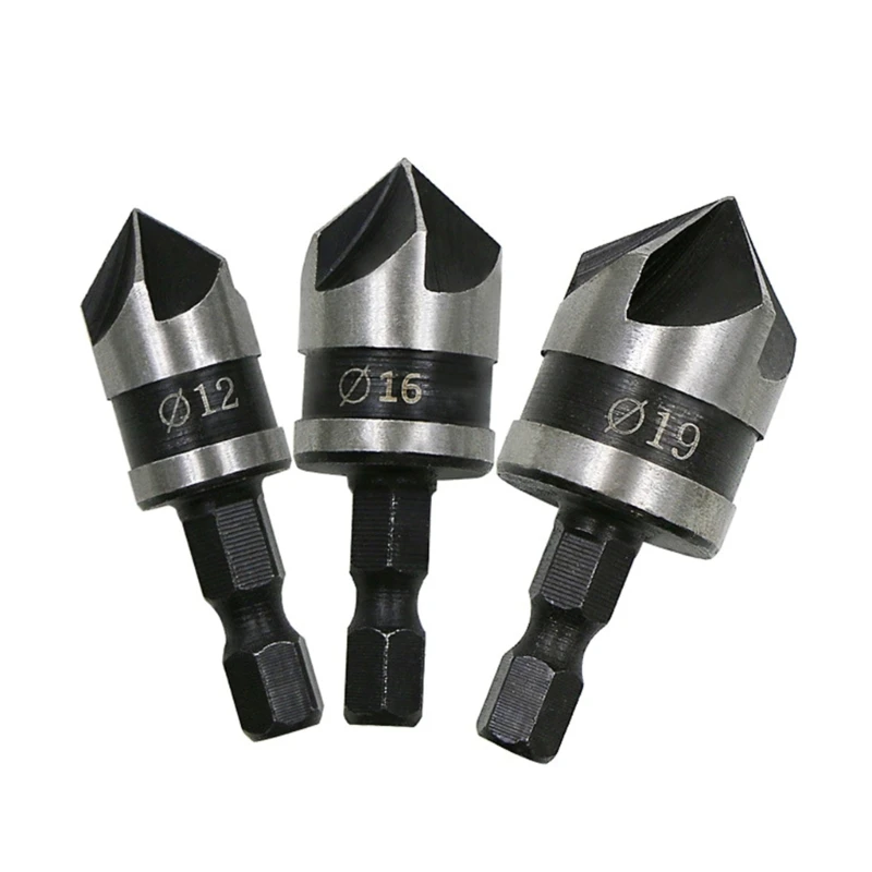 

5 Flute Metal Woodworking Drill Bit Cutter Hex Shank Countersink Drill Bit