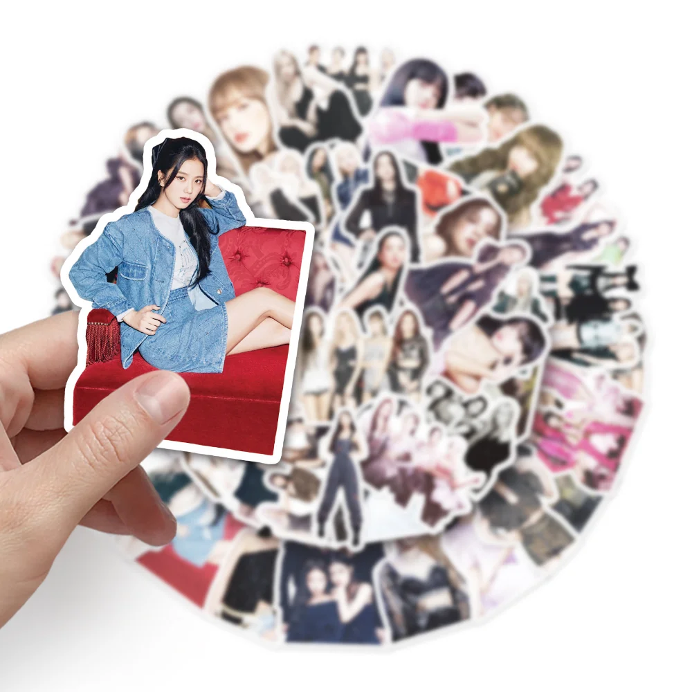 

10/50pcs Korea Kpop Black P Stickers DIY Laptop Phone Motorcycle Car Luggage Suitcase Sticker Girls Decals Toys Wholesale