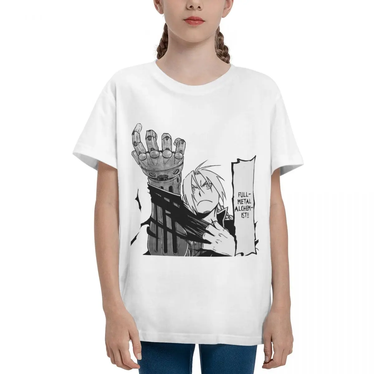 Футболка с коротким рукавом и круглым вырезом Эдвард Элрик манга на продажу