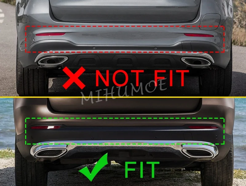 Front + Rear Chrome Fog Light Cover Surrounds For 2016 2017 2018 2019 Mercedes GLC Wagon X253