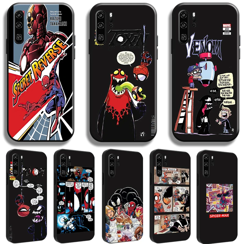 

Funny Spiderman Venom Comics For Huawei P50 P40 P30 P20 Pro Lite 5G P Smart Z 2019 2021 Phone Case Cases Shell Liquid Silicon