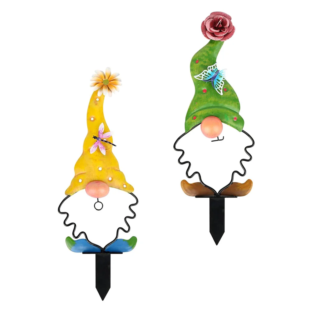 

Gnome Stakes Yard Stake Garden Metal Decoration Signs Insert Ground Sign Elf Gnomes Outdoorplantsilhouette Decorations Christmas