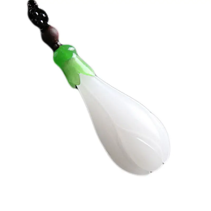 

Natural Hetian White Jade Flower Magnolia Necklace Gift Pendant Female Models