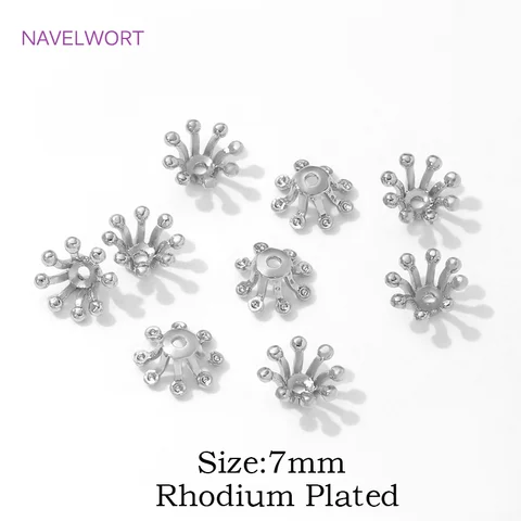 Латунные позолоченные колпачки для бусин NAVELWORT 7 мм 20 шт