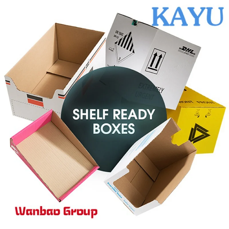 Custom Cardboard Corrugated Retail Snack Display CDU Packaging Shelf Ready Boxes