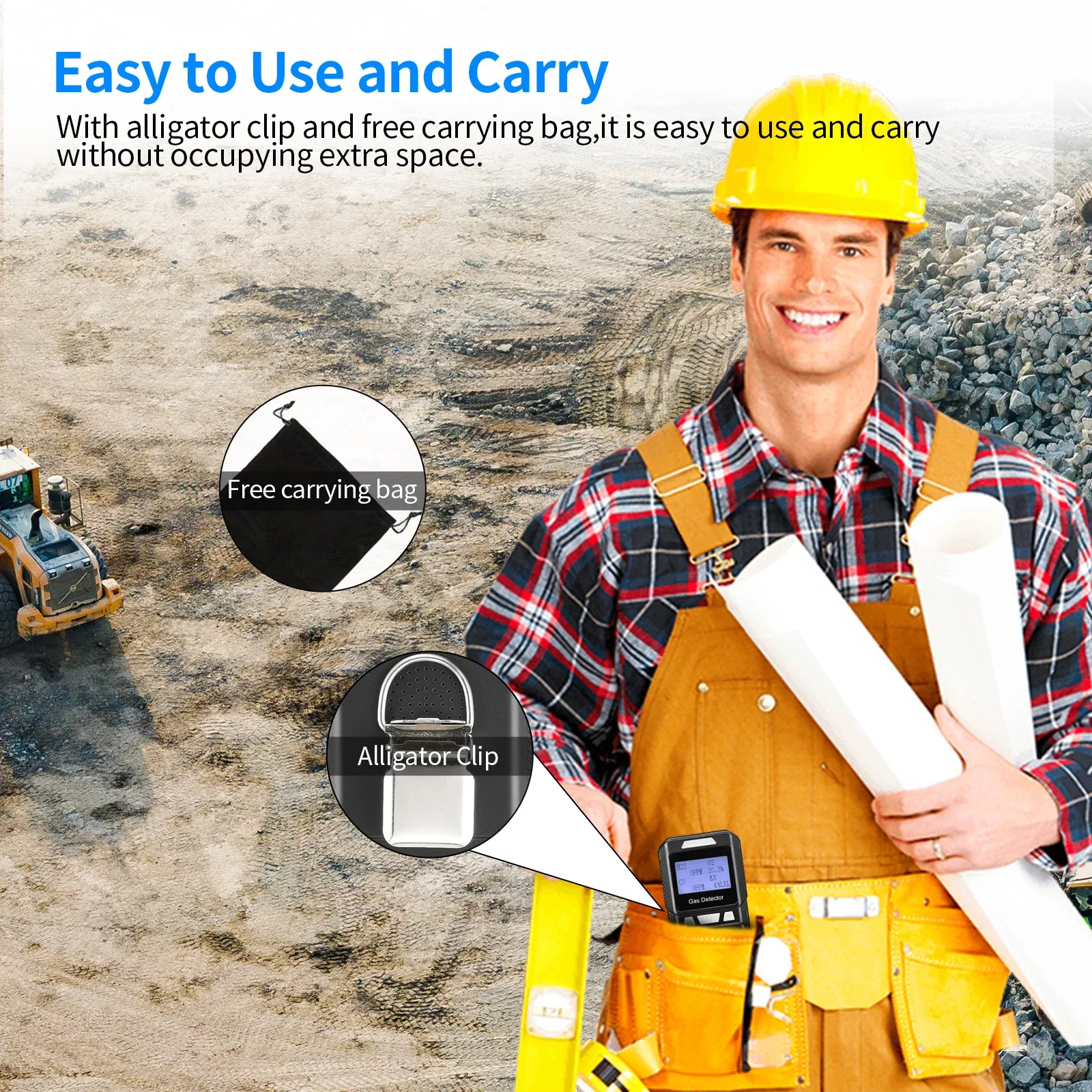 Портативный 4-детектор газа перезаряжаемый мультигазовый монитор тестер