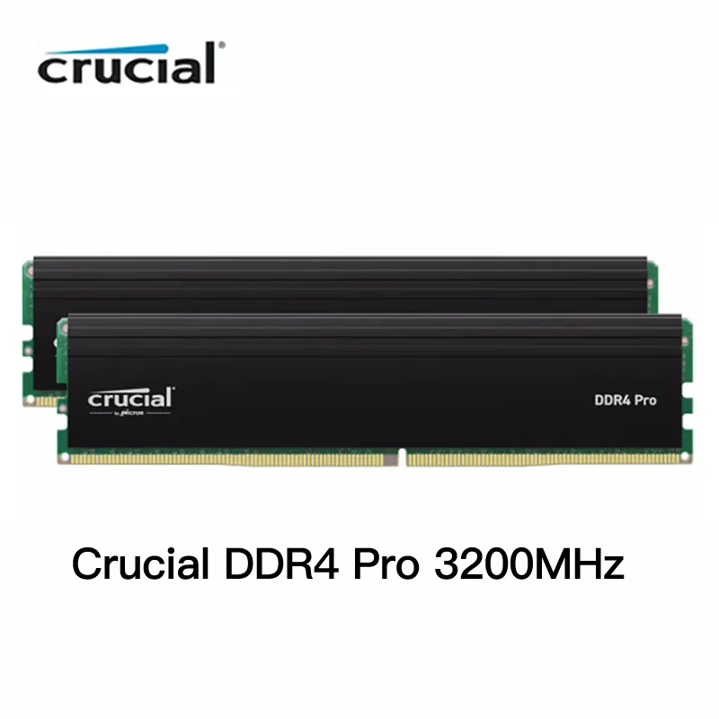 Оперативная память Crucial DDR4 Pro 32 Гб (2x16 Гб)/64 ГБ (2x32 Гб) комплект DDR4 3200MT/s (или 3000MT/s или 2666MT/s), память для настольного компьютера
