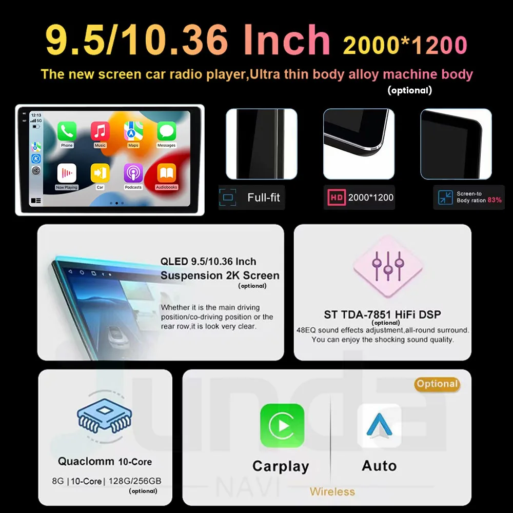 Автомагнитола на Android 14 для Toyota Prius 20 2002-2009 мультимедийный проигрыватель с