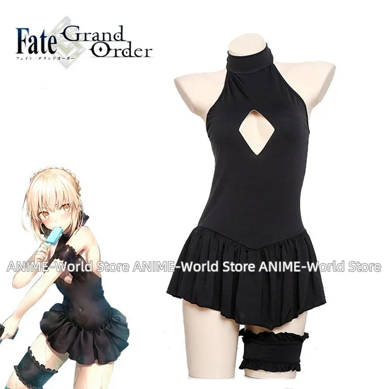 Аниме FGO сексуальный Alter Saber косплей Fate Grand Order купальник женский Stay Niight черный Sukumizu
