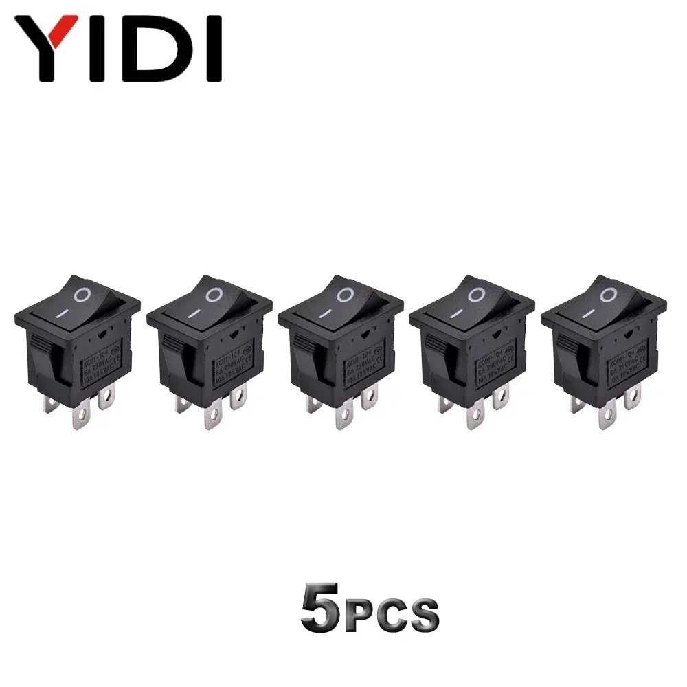 

YIDIELE Кнопочный переключатель KCD1-104 12/220В 4 контакта красный черный