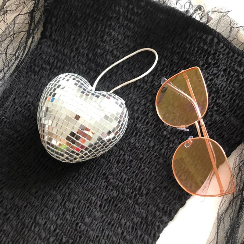 Love Heart Disco Ball Статуэтки Гриб Диско-шар Миниатюрные предметы Kawaii Декор для комнаты
