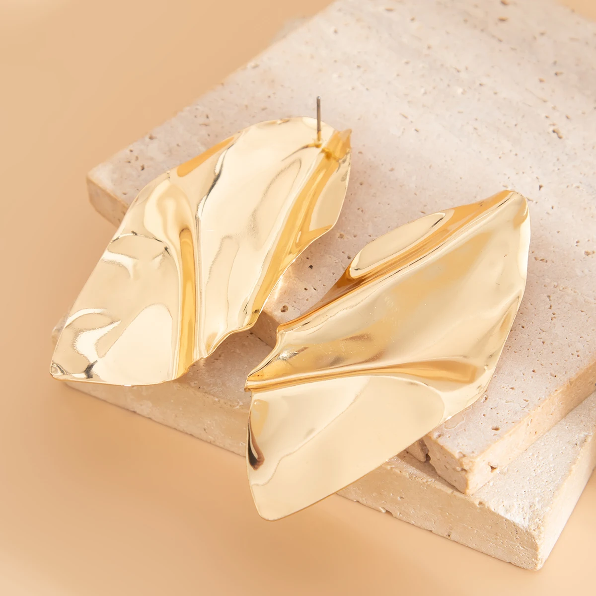 IngeSight.Z новые нерегулярные плиссированные металлические серьги-капли для женщин