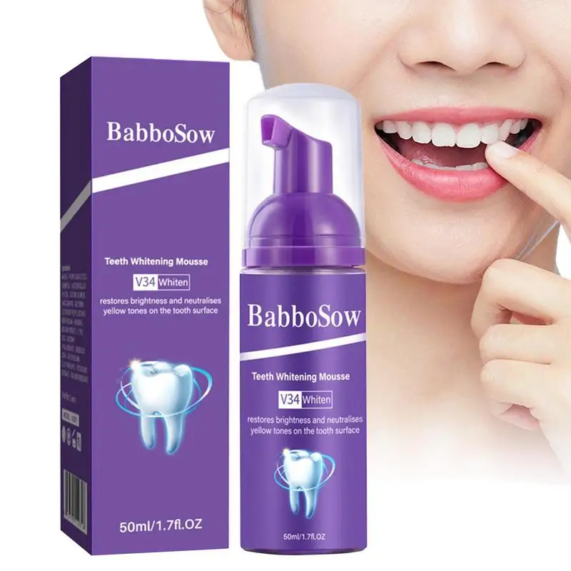 

Teeth Color Corrector Purple Deep Cleaning Foam Tooth Paste Teeth Cleansing Mousse Removes Stains Toothpaste Deeply Cleaning Gum
