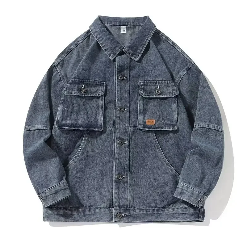 Мужская джинсовая куртка в американском стиле повседневная винтажная Свободная