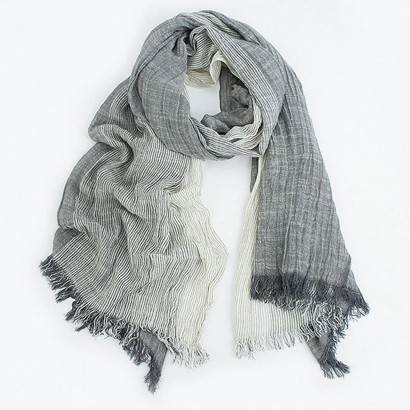 

Sprin Summer Cotton Blend radient Scarves ijab Casual Male Scarves Crinkle lobal Scarf Unisex Men Women Ombre Sawl