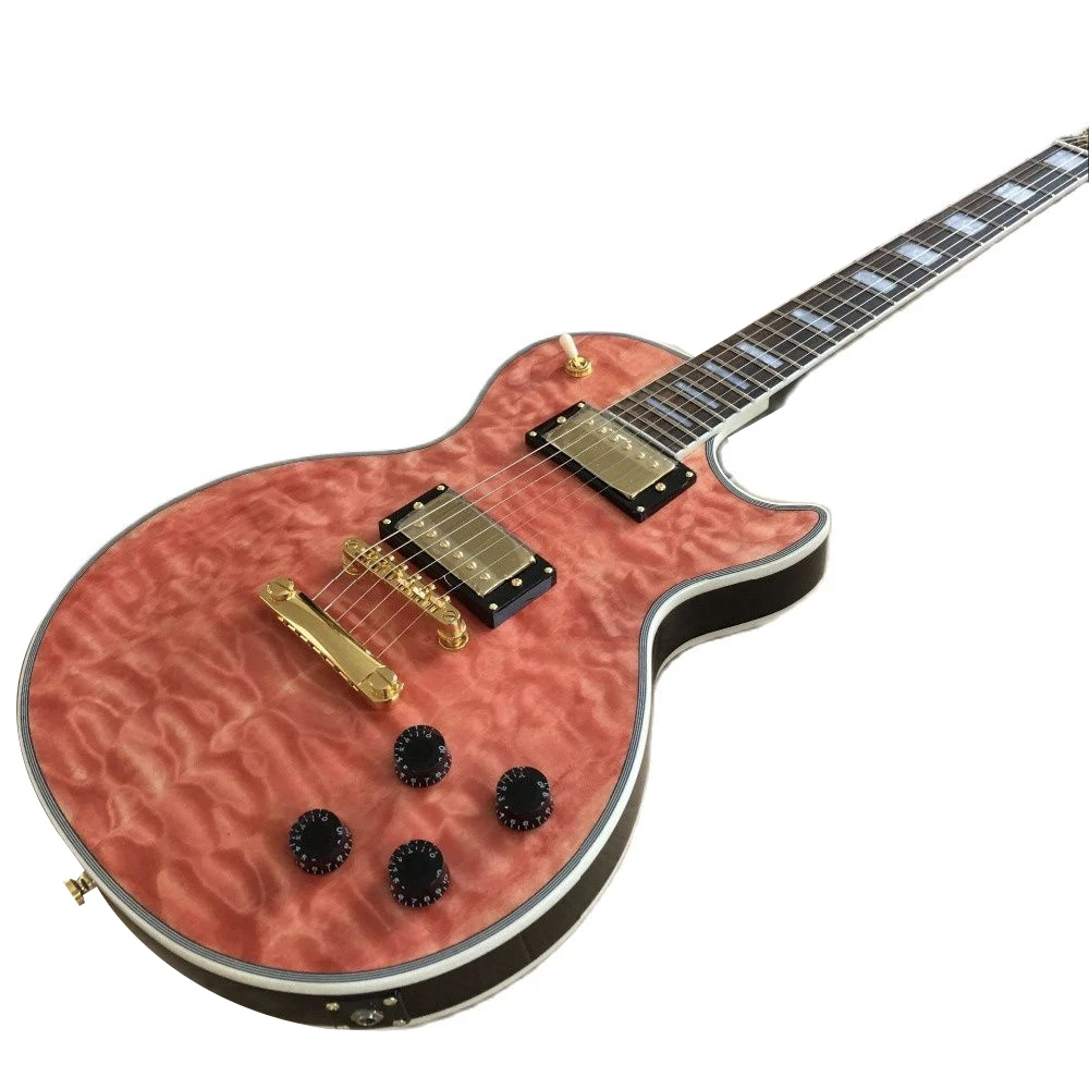 

Custom Electric Guitar Golden hardware gitaar.Flame top custom guitarra