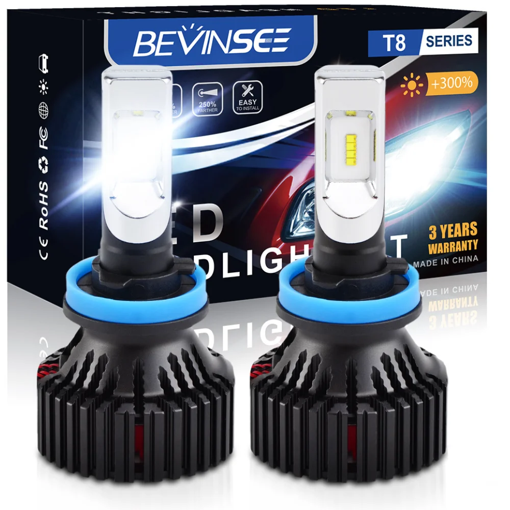 

Bevinsee H11 Led Headlight Bulbs H7 H8 H9 Led Car Lamps 9005 HB3 9006 HB4 H13 9007 HB5 Headlamp For Vehicles 12V 60W 6000K White