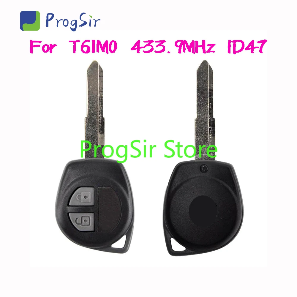 

433.9MHz 2 Button Remote Control Fob Key For Suzuki With ID47 Chip ID: T61M0 T61MO With Logo