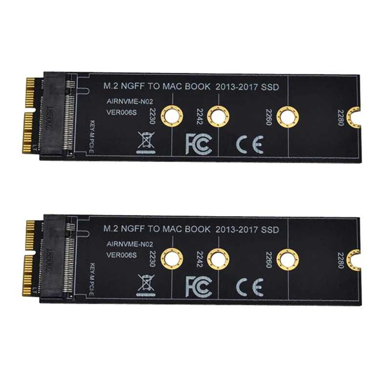 

2X Ssd Adapter Connectors M2 To Ssd For Air 2013-2017 M.2 M Key Pcie X4 Ngff To Ssd For Apple Laptop