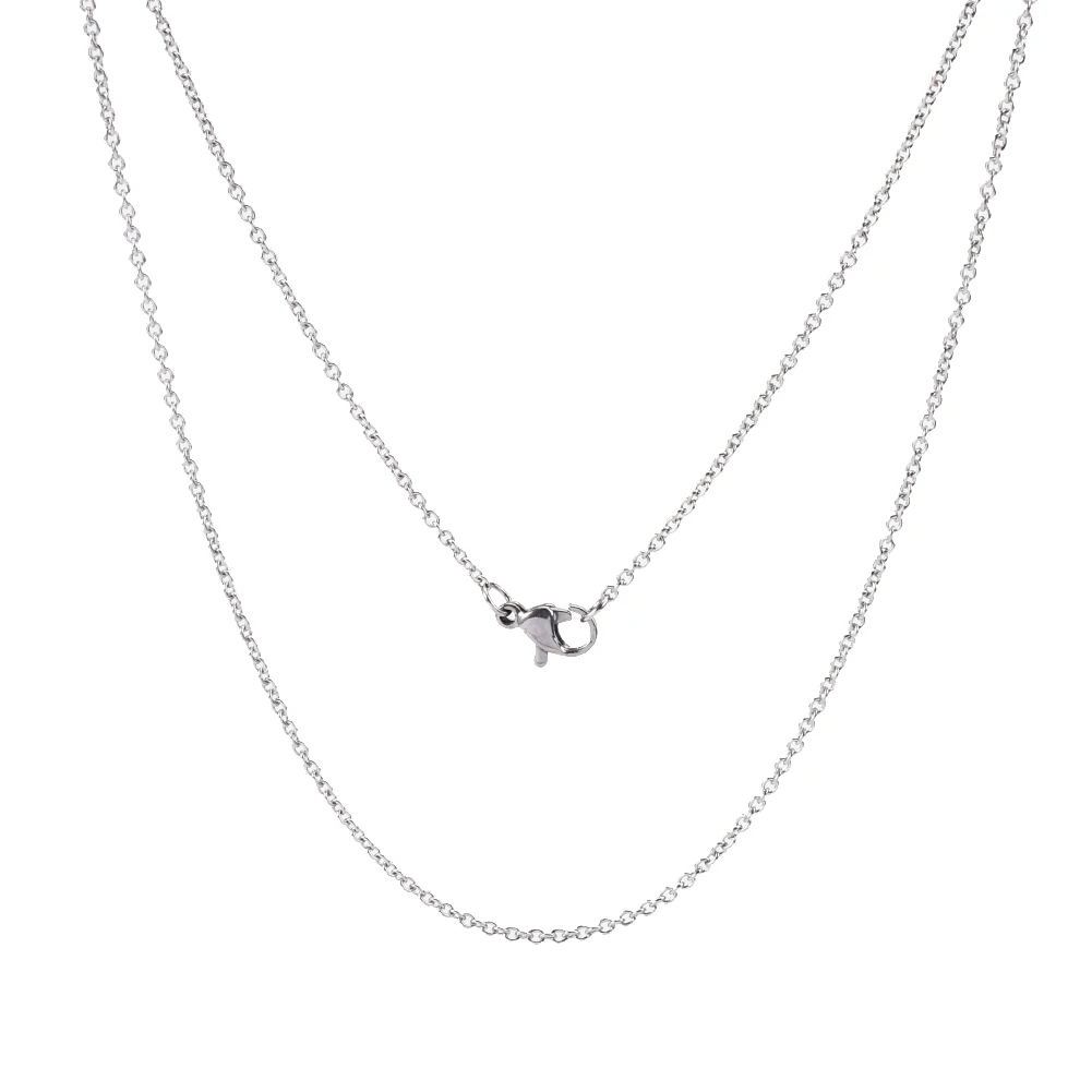 

Плоские круглые цепочки 100 шт./лот 1,5 мм из нержавеющей стали 45 см, цепочки для ожерелья с застежкой-лобстером, «сделай сам», ювелирные аксессуары