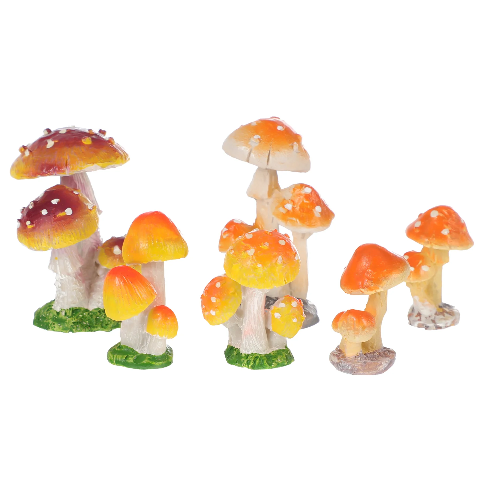 

6 Pcs Mini Mushrooms Fairy Garden Decoration Creative Craft Cake Decorations Model Table Resin Home Chic Sculptures & figurines