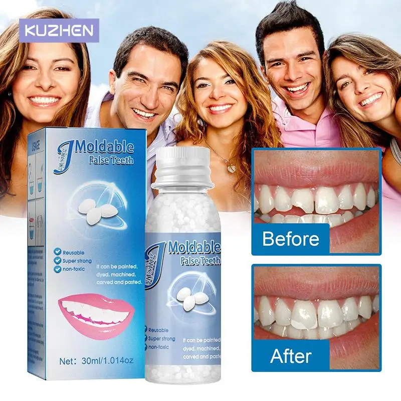 

30 мл полимерный твердый клей FalseTeeth, набор для временного ремонта зубов и зубов, клей для зубов Falseteeth, стоматолог