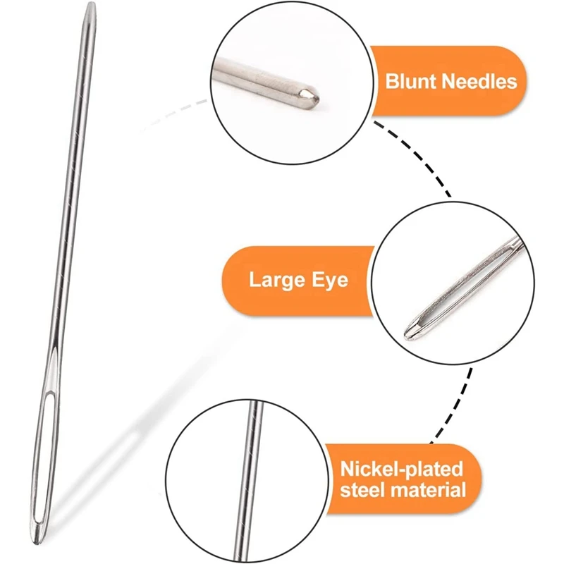 Акция! Швейная игла для дарнинга с большими глазками в прозрачной трубке швейная