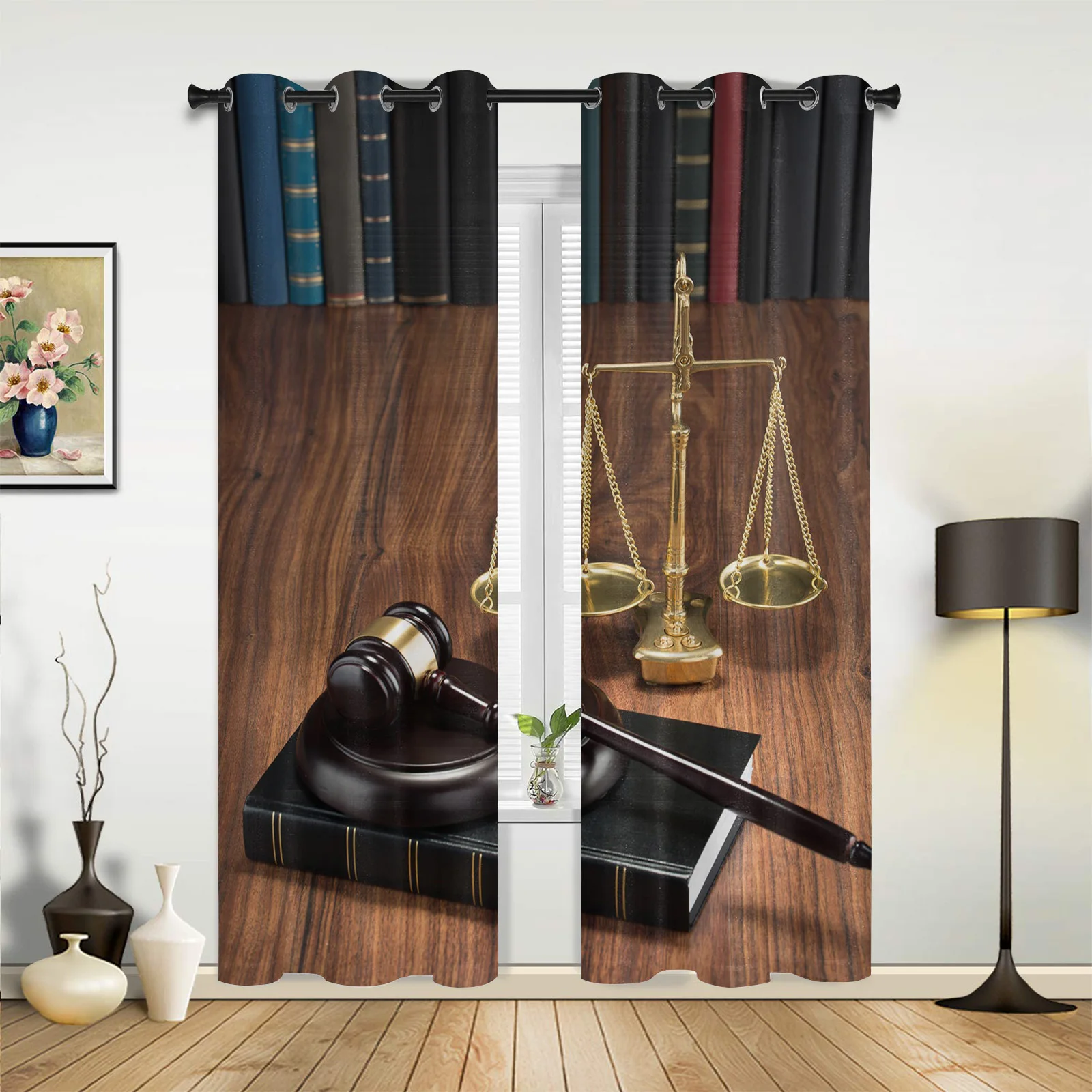 

Wooden Table Book Curtains for Bedroom Living Room Drapes Kitchen Children's Room Window Curtain Modern Home Decor