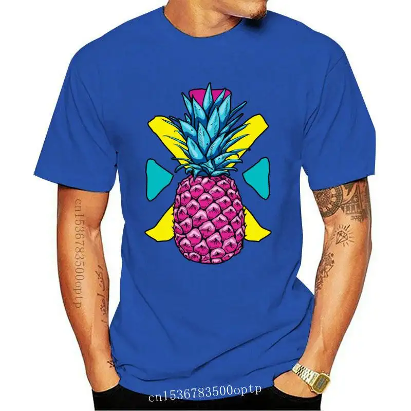 

Fashion New Cotton Tee Shirts Mens T-shirts Pineapple X T Shirt Pink Pineapple Clothing Hip Hop Tshirt Guys Funky Streetwear No
