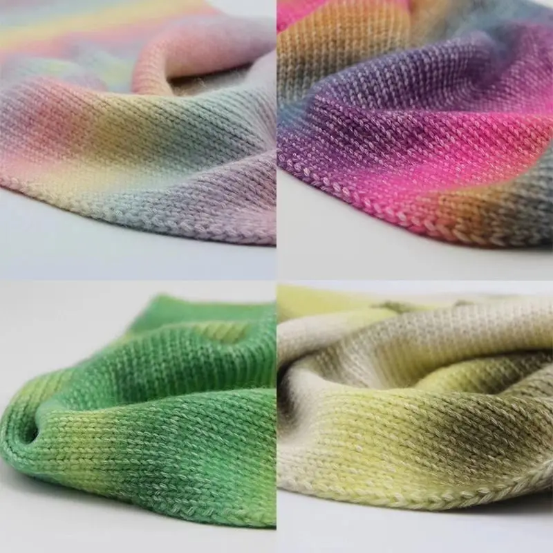 Градиентная мохеровая линия торта плетеный вручную шарф свитер куртка мягкая и