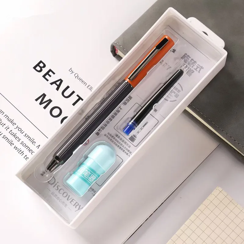 

Retractable Fountain Pen Metal Ink Pen Dark tip Nib 0.38mm Writing Gift Office Business School Pen