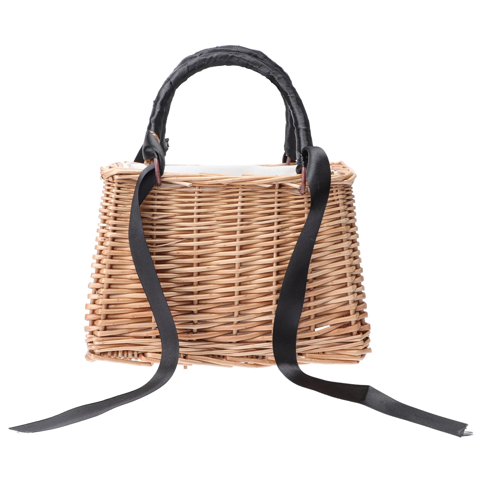 

Straw Purses Women Fruit Basket Tote Beach Rattan Woven Handbags Storage Natural Hand- Flower Wicker