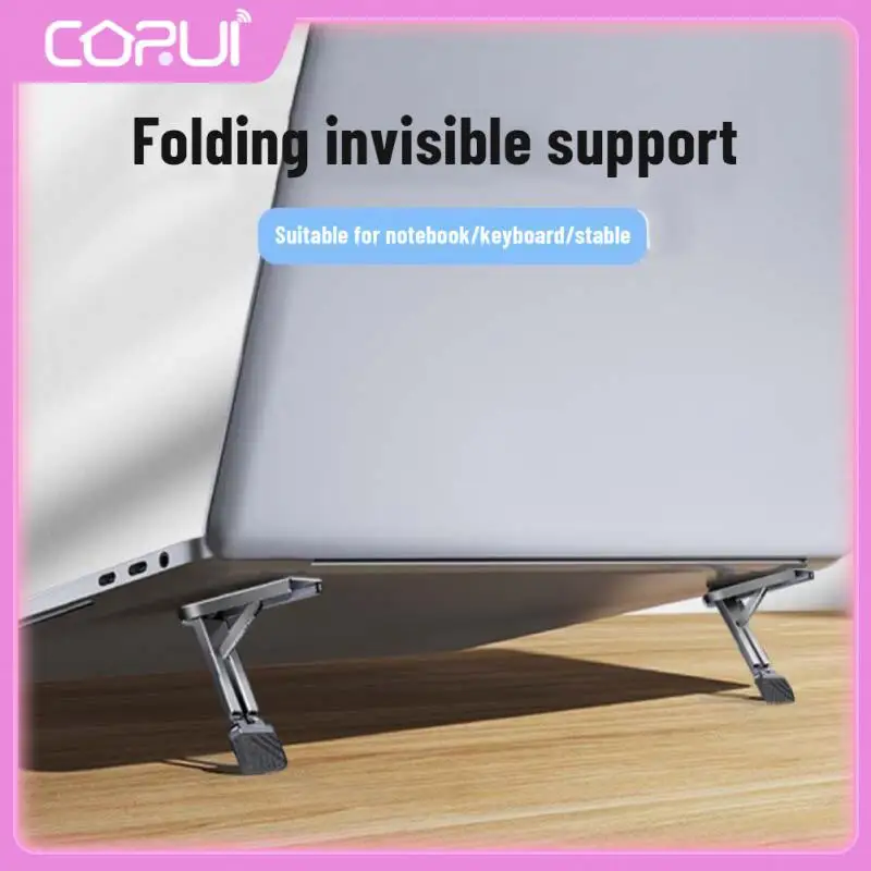 

Convenient Mini Portable Notebook Riser Bracket Folding Holder Zinc Alloy Laptop Stand Pc Accessories Universal Adjustable