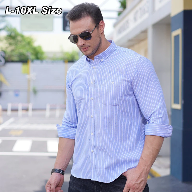 

Мужская рубашка с длинным рукавом, в полоску