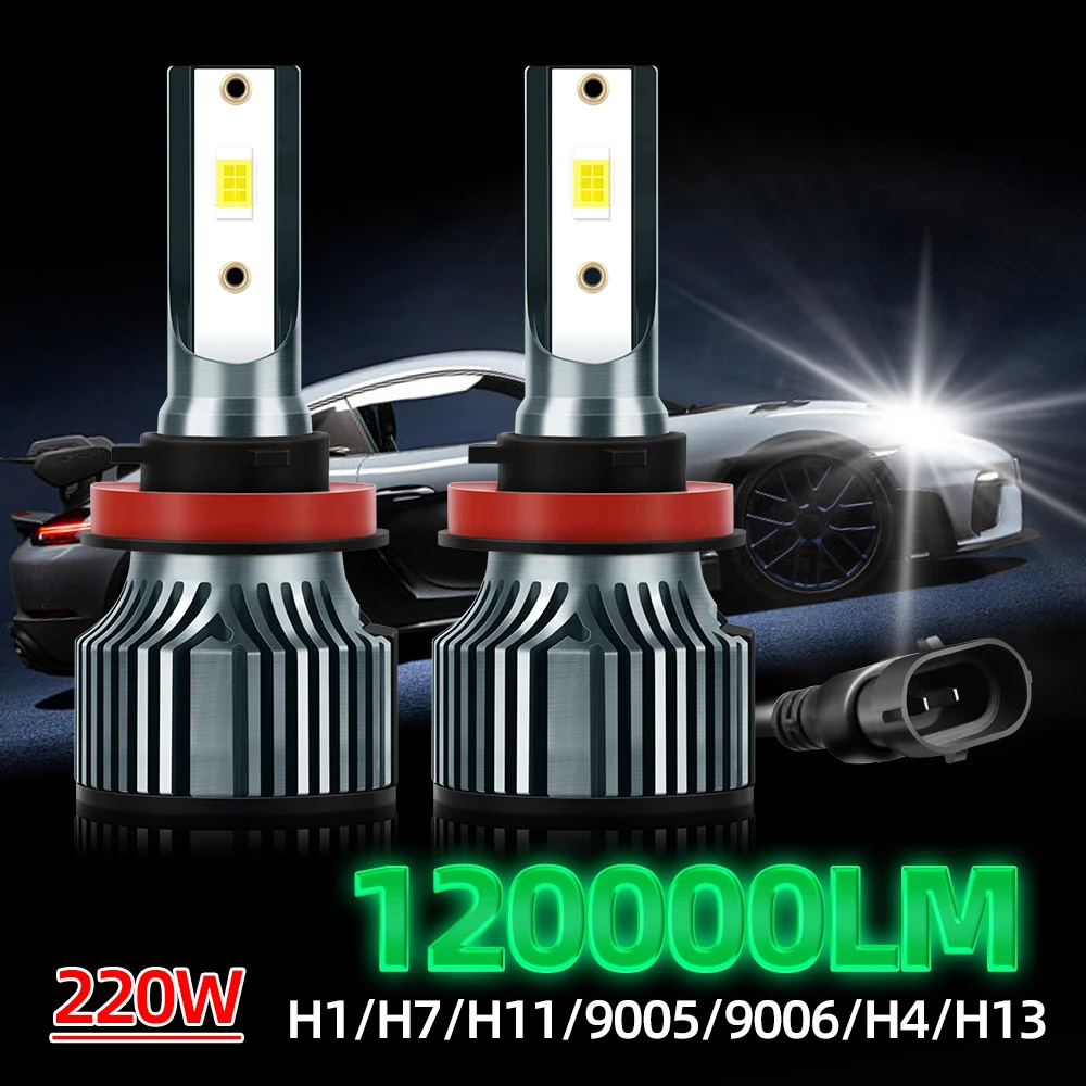 2 шт. Автомобильные светодиодные лампы H4 H13 H1 H7 H11 3570 HB3 6000 HB4