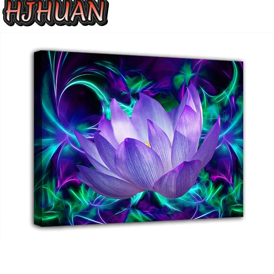 

Алмазная живопись, алмазная 5D картина с натуральным ландшафтом, в виде лотоса, для творчества, для дома