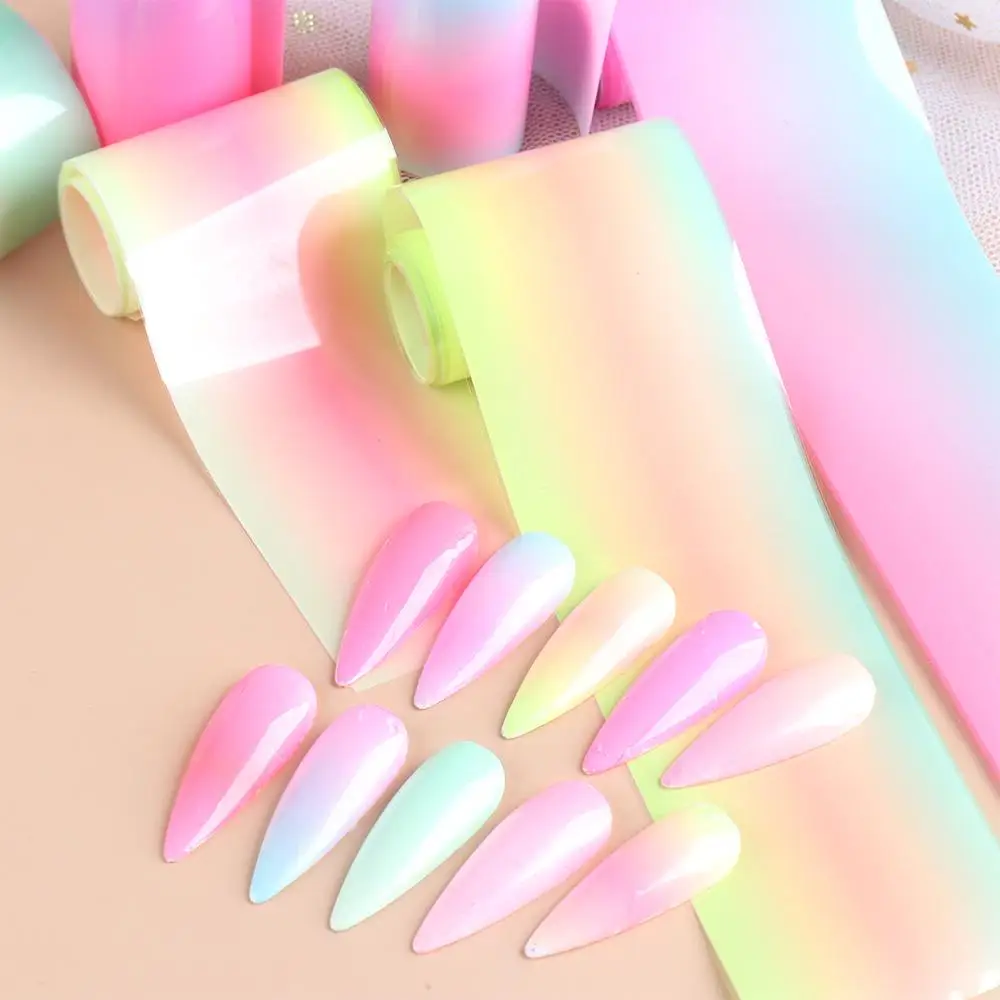 

Nail Art Fluorescent Starry Sky Paper Colorful Gradient Candy Color Diy Nail Art Decoration 4*100cm